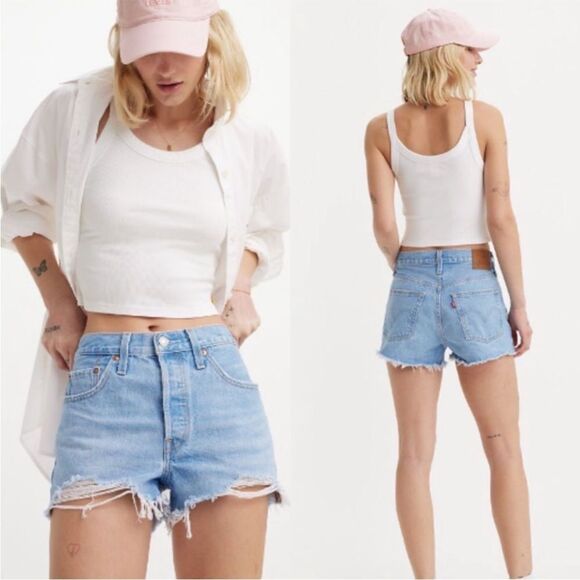 NWT Levi’s 501 High Rise Denim Shorts - Picture 1 of 8